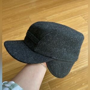 Filson Black/Grey Mackinaw Wool Cap with Earflaps